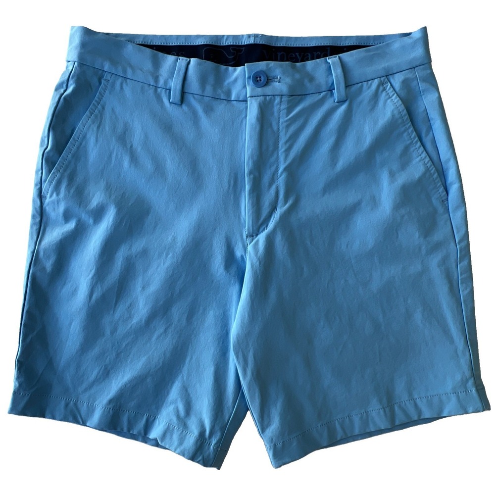 Vineyard Vines Golf Shorts Mens 30 Light Blue Performance Stretch Chino Preppy